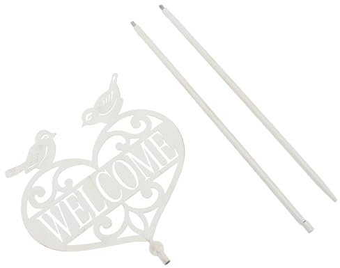 SHINEOFI Panneau de Bienvenue pour Jardin en Fer Blanc, Décoration Extérieure Créative et Robuste à Piquer, pour Pelouse et Espace Extérieur