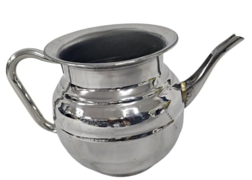 RDK Stainless Steel Lota Bodna Toilet Wash Jug with Handle | Easy Pour Spout | Comfort Grip | Bathroom & Wudu | Everyday Washing | Mirror-Polished Finish | Ideal For Religious Use