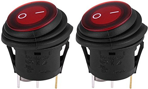 Interrupteurs à Bascule 2 pcs Voiture Auto Boat Truck Round on Off Interrupteur Control SPDT Snap in Button Waterproof-Bouton Gyrophare