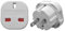 Travel Adaptor White UK to USA/AUS Q4U Convert Power UK plug 3 pin to USA/Canada/Australian Plug 2 Pin Pack of 2