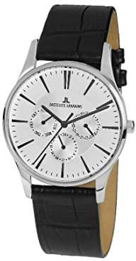 JACQUES LEMANS Herren Analog Quarz Uhr mit Silikon Armband 1-1951B