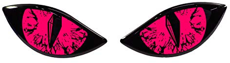 BIKE-label Aufkleber 3D Böse Augen für Auto Motorrad Helm Neon pink 910064