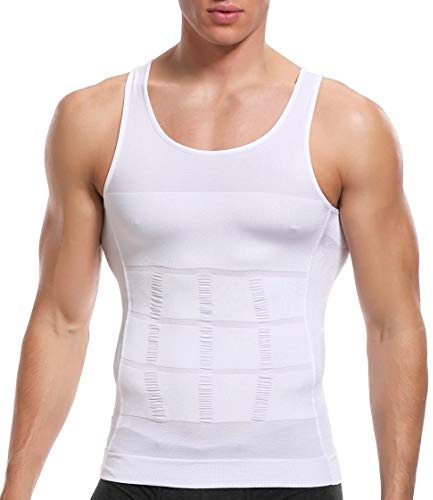 SLIMBELLE Shapewear Herren Kompressions Shirt Figurformende Bauchweg Unterhemd Body Shape Unterwäsche Tank Top Ärmellos Untershirt Elastische Weste Schlank Mieder Taillenformer Bauch Vest für Männer