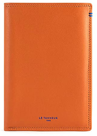 Le Tanneur, Grand Portefeuille Vertical, en Cuir Lisse, Homme, 2 Poches Plates, 2 Poches ID, Poche Monnaie zippée, Poche Billets, 11 Compartiments Cartes, Accessoire métallique Finition Argent