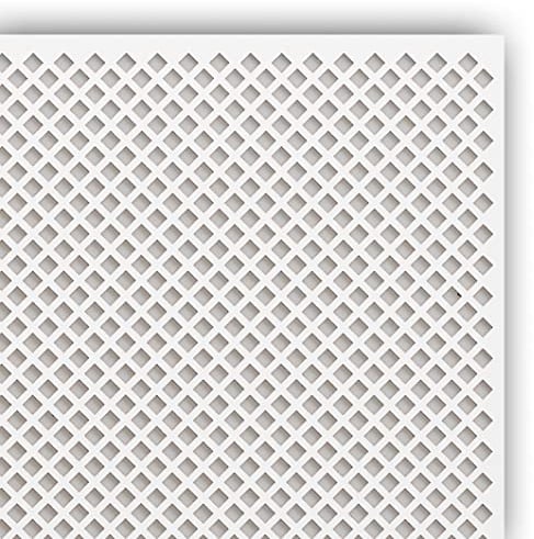 Pegboard - Valencia Lochwand 122 x 61 x 0,3 cm MDF Holzplatte weiß lackiert - Made in Germany - Heizkörperverkleidung, Türfüllung, Paravent oder Lüftungsgitter - Dekorative Lochplatte [Dreierpack]