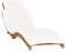Tidyard Tumbona de Jardín Exterior/Interior para Balcón Patio Piscina Terraza Playa Tumbona Plegable con cojín Blanco Crema Madera Maciza de Teca