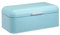 Relaxdays 10030871_54 Brotkasten Metall, Klappdeckel, Belüftungslöcher, Brotbox Retro, HBT 17x42,5x23 cm, Brotaufbewahrung, hellblau