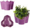 KADAX Spitzen-Blumentopf aus Kunststoff, 11 Farben, Blumentopf mit Spitzenmotiv, Blumentopfschutz für Büro, Topf, Gartenschale, Blumenkübel, Übertopf (Dreifach, violett)