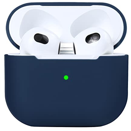 AKABEILA Hülle Kompatibel mit Apple AirPods 3 Hülle Case Silikon Schutzhülle für AirPods 3. Generation Hülle Weiches Stoßfeste Hülle Cover Haut Case, Kabellosem Laden LED Sichtbar AirPods 3 Generation