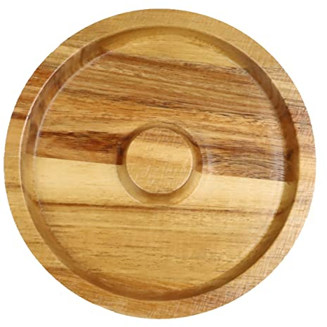 Chris.W Wood Margarita Salt Rimmer Cocktail Rimmer Glass Bar Sugar Salt Rimmer Plate for Wide Glasses Bloody Marys Party Supplies(6.3inch)