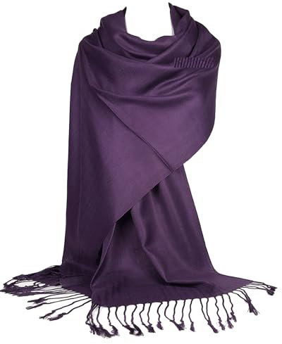 GFM® Schal im Pashmina-Stil, für alle Jahreszeiten, weich, B9, B9-aujmn-aubergine lila, 42