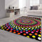 VIMODA Teppich Bunt Patchwork Wellen Punkte Farbig Modern Kurzflor Wohnzimmer, Farbe:B416, Maße:80x150 cm