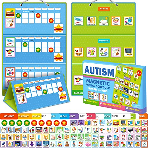 145 Reward Chore Chart for Kids Multiple Kids - Behavior Routine Toys for Autistic Children Age 5-7 ADHD Tools - Visual Schedule for Toddler 3-5 at Home - Responsibility Board Autism Learning Material