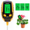 Bodenmessgerät, pH-Messgerät, 4-in-1 Digitales Pflanzenbodenfeuchtigkeitsmessgerät, mit pH/Temperatur/Feuchtigkeit/Licht für Gartenarbeit, Rasen, Landwirtschaft Outdoor Zimmerpflanzen