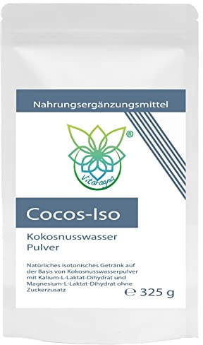 VITARAGNA Cocos-Iso Elektrolyte-Pulver mit Kokoswasser-Extrakt, 325 g | Mit Kokosnusswasser-Extrakt und Mineralstoffen in Lactat-Verbindungen