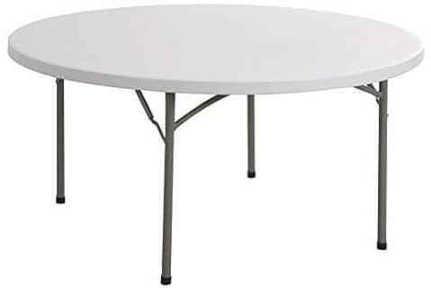 Briconess.com Klappbarer runder Tisch aus Stahl und Kunststoff Ø120 x H74 cm