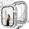 NewWays Schutzhülle für Apple Watch Series 9/8/7 41mm Hülle mit Glas Displayschutz,Glitzer Diamant Zubehör für iWatch 41mm,Klar