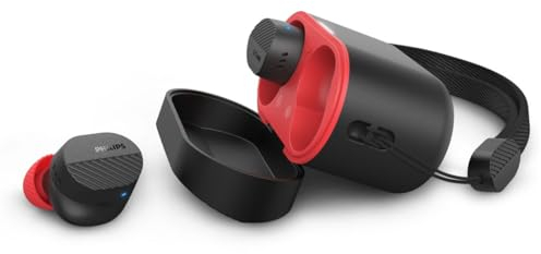 Philips TAA5508BK/00 Echte kabellose Kopfhörer | Natürlich klingende Ohrhörer | Noise Cancelling Pro | Sichere Passform | 28 Stunden Spielzeit | Bluetooth | Mikrofon | USB-C-Kabel | IPX5 | Schwarz