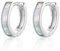 CERSLIMO Opal Ohrringe, Weiß Opal Creolen Silber 925 Schmuck Geschenke für Damen Frauen Mädchen