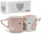 MIAMIO - Kaffeetassen/Küssende Tassen Set Geschenke für Frauen/Männer/Freund/Freundin zur Hochzeit/Weihnachten aus Keramik (Rosa)
