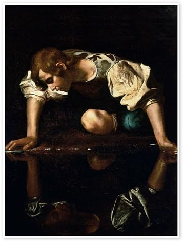 Posterlounge Narziss Poster von Michelangelo Merisi (Caravaggio) 30 x 40 cm Braun Wandbilder Wanddeko