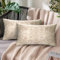 Chicamy 30 x 50 cm Kissenbezüge Bohemian Doppelseitig Indian Abstrakte Leinen Beige Kissenbezug Square Boho Dekorative Kissenhülle Zierkissenbezüge Outdoor Kissen für Sofa Schlafzimmer 2er Set