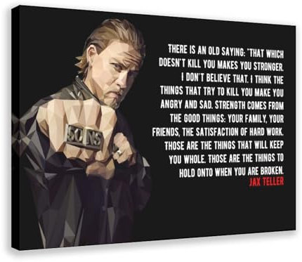 MEZUMI Jax Teller Zitate Leinwand Poster Schlafzimmer Dekor Sport Landschaft Büro Zimmer Dekor Geschenk Rahmen Stil 20 x 30 cm