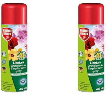 PROTECT GARDEN Lizetan Orchideen-und Zierpflanzenspray, gegen eine Vielzahl an saugenden Schädlingen, 400 ml Spray (Packung mit 2)
