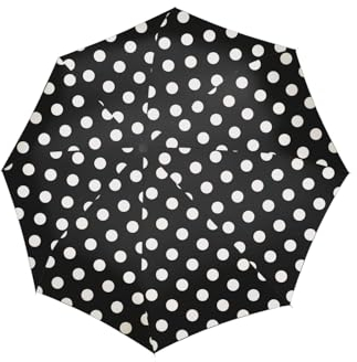 reisenthel umbrella pocket classic Kompakter Taschenschirm aus recycelten PET-Flaschen Mit ergonomischem Griffdesign, Couleur:dots white