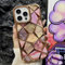 ADKOT Luxuriöse, farbenfrohe, plattierte Bordüre, Marmormuster, weiche Silikonhülle für iPhone 14 Pro Max 13 12 11, stilvolle, durchsichtige Hülle, Gold, für iPhone 12 Pro