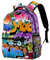 Dampfzüge Schulranzen Schulrucksack für Jungen Rucksack Büchertasche Reiserucksack, Graffiti-Design, One size