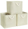 Mangata Cube Storage Boxes 30x30x30cm, Fabric Storage Basket for Cupboards, Shelves, Closet, Light Beige (Collapsible, 3 Pack)