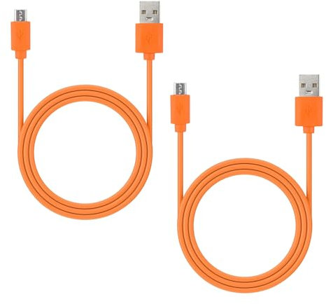 GMHLLES Replacement USB Fast Charger Charging Cable for Ring Doorbell, 2PCS Charger Cable Compatible with 1/2/3/3 Plus Ring Enabled Video Doorbell (3.3ft Orange)