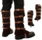Copriscarpe medievali da uomo, stile rinascimentale da pirata, in pelle PU, stile steampunk, guerriero Jedi vichingo, cavaliere, ghette per gambe per cosplay, Marrone, Taglia unica