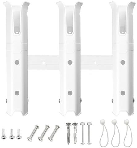 KOVNISE Angelrutenhalter, 3 Rohr-Angelrutenhalter, Wandmontage, Rutenhalter, tragbare Angelrutenhalter für Boote, Garage, Kühler, Anhänger (Weiß)