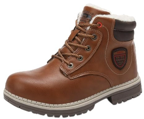 ARRIGO BELLO Stivali Bambino Invernali Scarponcini Bambina Scarpe Neve Ragazzi Cerniera Allacciatura Antiscivolo Caldo Unisex Stivaletti Size 31-39(B Marrone, numeric_33)