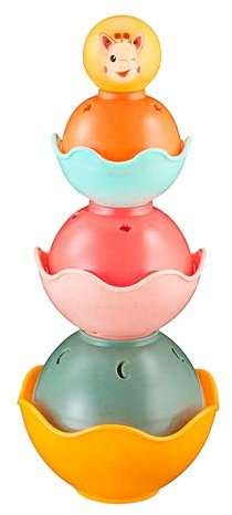 Sophie la Girafe - Jeu d'Empilage 6 Bols Colorés - Jouet Éducatif pour Bébé - Développe la Motricité et la Logique - 30 cm