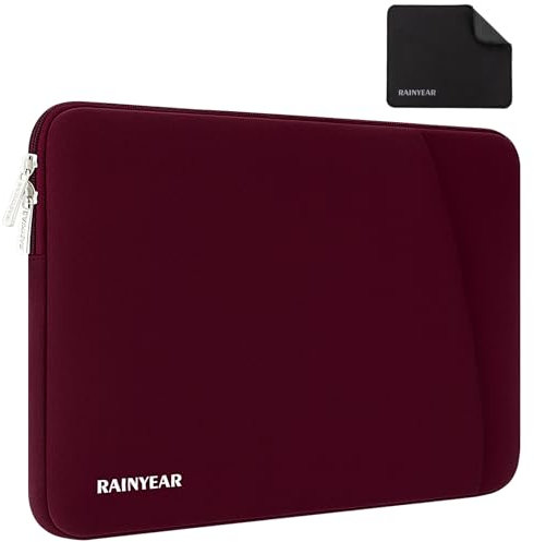 RAINYEAR 14 Inch Laptop Sleeve Case for 14 Notebook Lenovo Thinkpad IdeaPad, MacBook Air 15.3 2025 2024 2023 M4 M3 M2, 14 HP Dell Acer Chromebook Mac Pro 15, Red