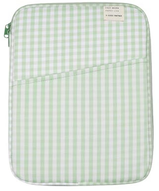RARITYUS 13-14 Inch Fashion Plaid Laptop Sleeve Bag iPad Protective Case Kawaii Tablet Cover Notebook Storage Bag for Women Girls