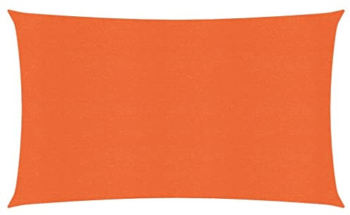 Voile d'ombrage rectangulaire Orange 4x7 m en polyéthylène haute densité pour pelouse et jardin, extérieur
