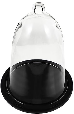 OFFSCH 1 Set Copertura in vetro fiore conservata alzata per dolci con cupola mini tortiere Schermo In piedi copertura in vetro per fiori eterni copertura di fiori eterni legno*vetro Black