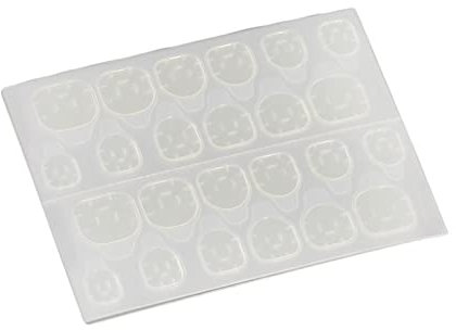 Fonowx Ensemble de 480 Autocollants pour Ongles, Face Double, 20 Feuilles de Faux Ongles, Bleu Pastel