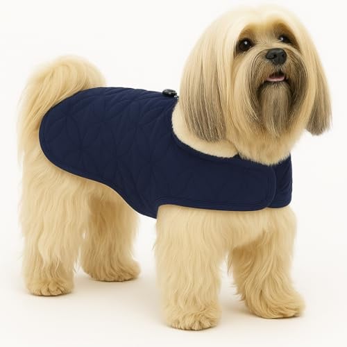 Flamingo Hundemantel Winter – Koda Dunkelblau – 35cm – warm & modisch – Polyester – wasserabweisend – Fleece-Innenfutter – Klettverschluss – Geschirröffnung – hoher Kragen