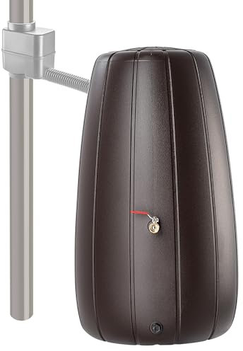 KADAX Regentonne 200 Liter, Regenwasserbehälter mit Wasserhahn und Deckel, Frostsicher Regenfass aus Kunststoff, Regenwassertank für Garten (Mokka)