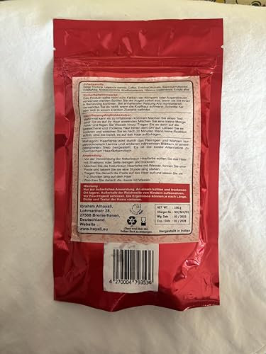 Hayali Natural Haarfarbe Mahagoni, 100g, Pflanzliche Haarfärbung