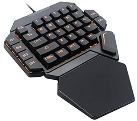 SHRGOMPIT One-Hand RGB Mechanical Feel Gaming Keyboard, Small Gaming Keyboard, 35-Key With Hand Rest, RGB LED Color Backlit