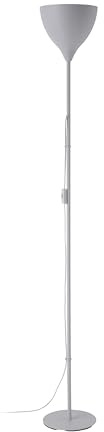 Eglo Floorlamp Vilastrosi-E, Floor lamp Living Room, Standing Light Fixture for indirect Lighting, uplighter Made of Plastic and Steel in Silver, E27 Socket
