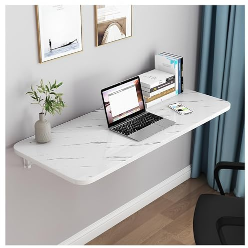 Wandklapptisch Holz, Klapptisch Wand Wandtisch Platzsparender Schwimmender Schreibtisch Laptoptisch Kleiner Klappbar Küchentisch Esstisch Zur Wandmontage(White,40 * 30cm)