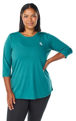 Zizzi Active Sportshirt Damen große Größen - 3/4 Arm, Rundhals, locker | Funktionsshirt aus 88% Polyester und 12% Elastan, elastisch und atmungsaktiv, ideal für Training, Yoga und Alltag