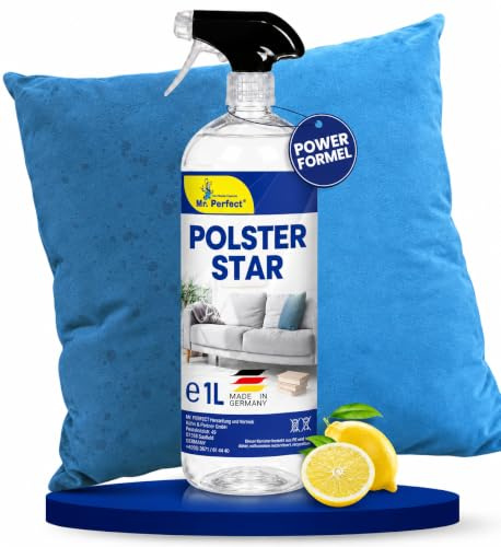 Mr. Perfect Teppichreiniger & Polsterreiniger Konzentrat 4x1L | Teppichreiniger Waschsauger für Sofa, Sitzbezüge & Textilien | Wirksames Waschsauger Reinigungsmittel mit Citrus Duft | Made In Germany
